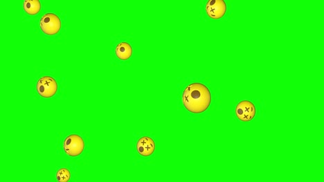 Schwindelerregende-3D-Emojis-Fallen-Auf-Den-Grünen-Bildschirm